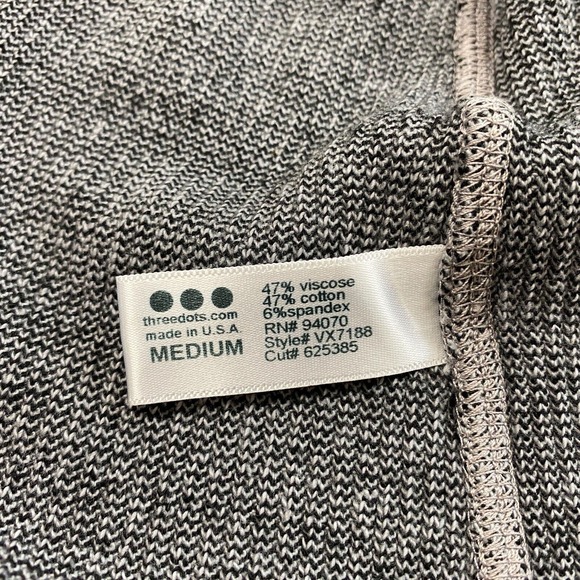 Three Dot Cardigan Sweater Womens Medium Gray Shaker Knit Open Front Minimal - Picture 12 of 14